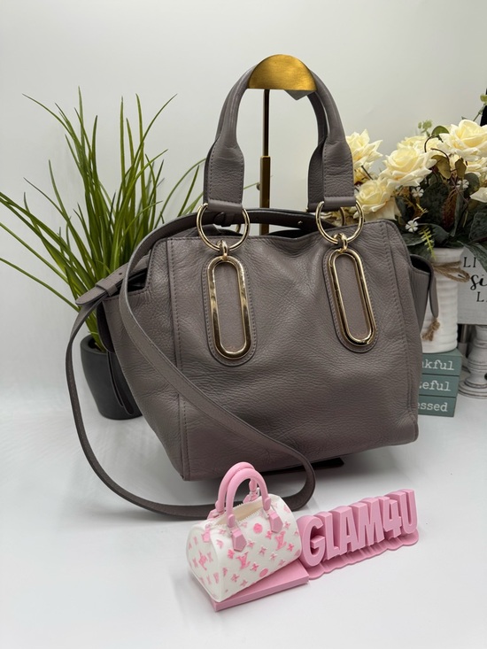 See By Chloe Handbags - See by Chloé Taupe Pebbled Leather Satchel Bag | Gold Hardware | Authentic